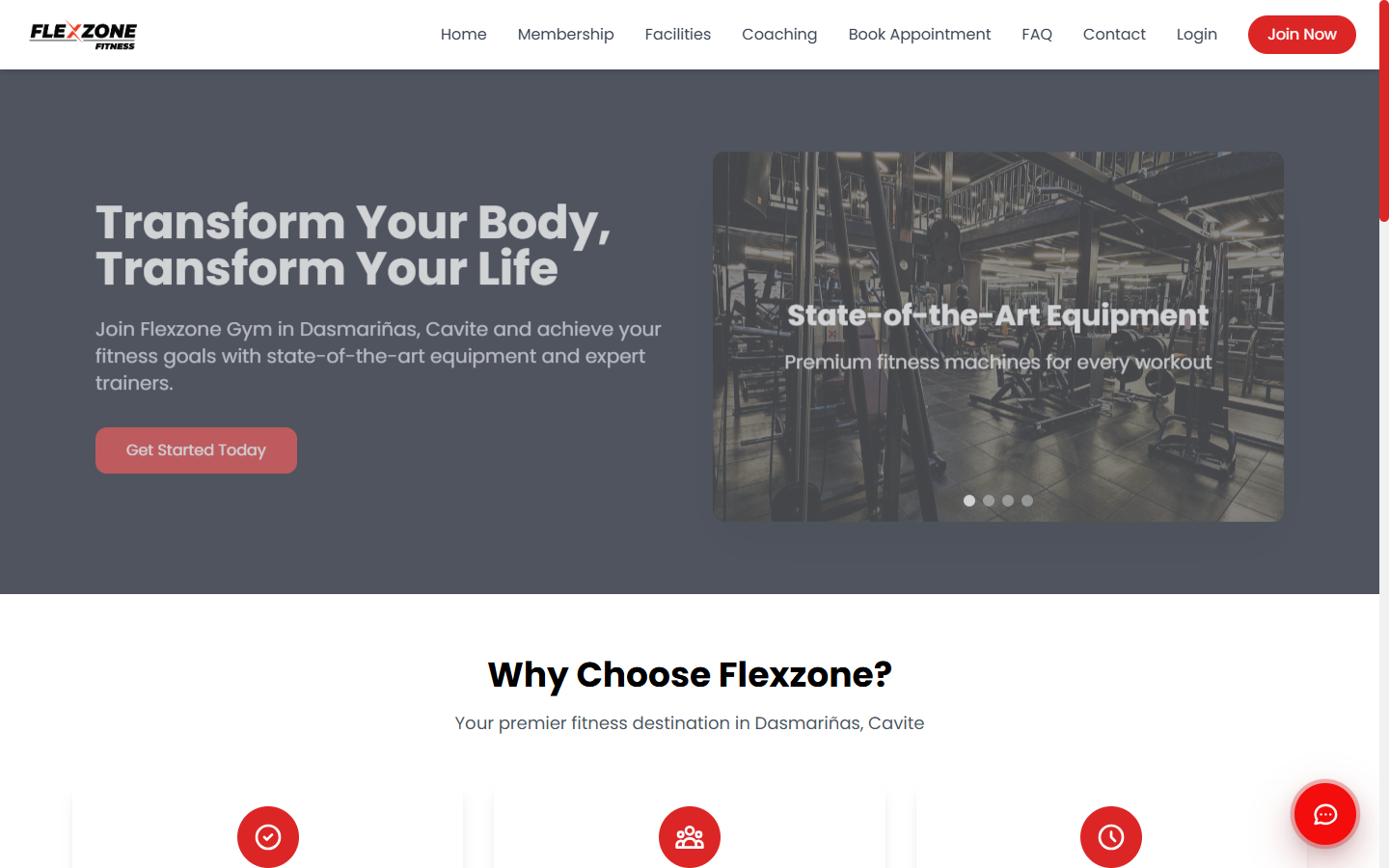 Flexzone Gym Platform UI Screenshot